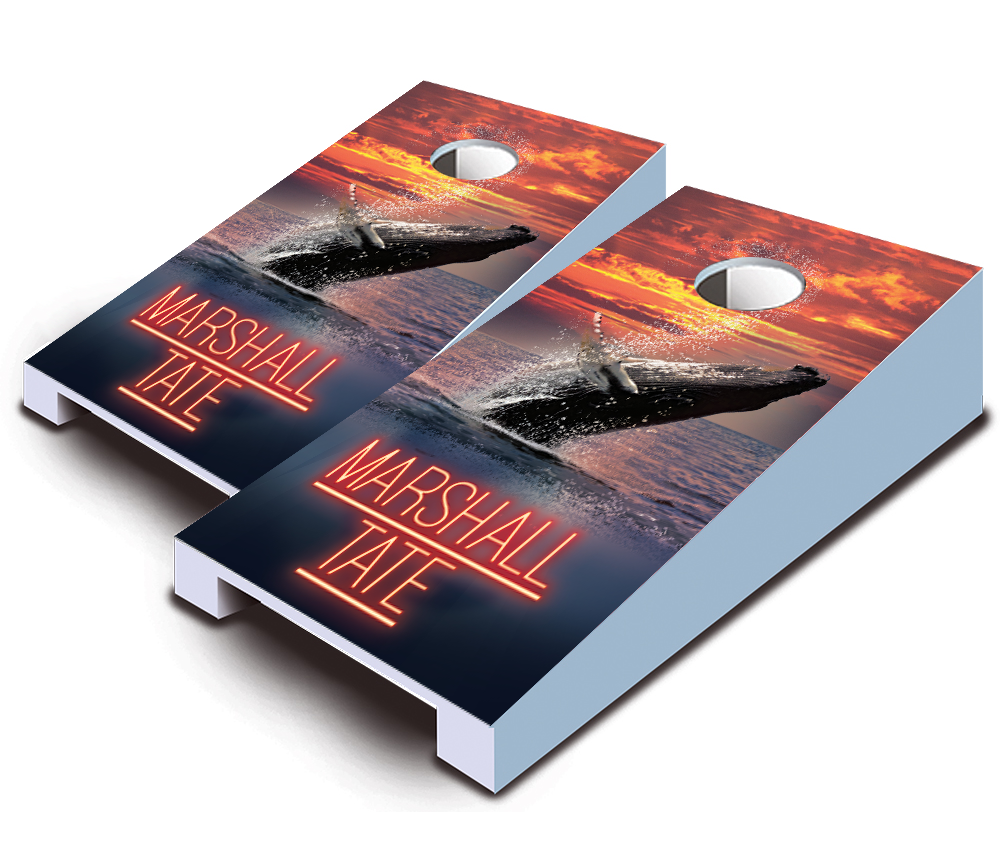 "Breaching Whale" Tabletop Cornhole Boards