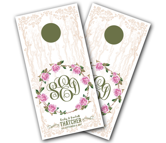 "Fairytale Monogram" Personalized Cornhole Wrap
