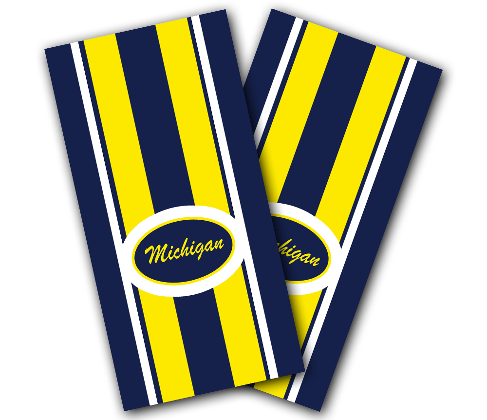 "Michigan Stripe" Cornhole Wrap