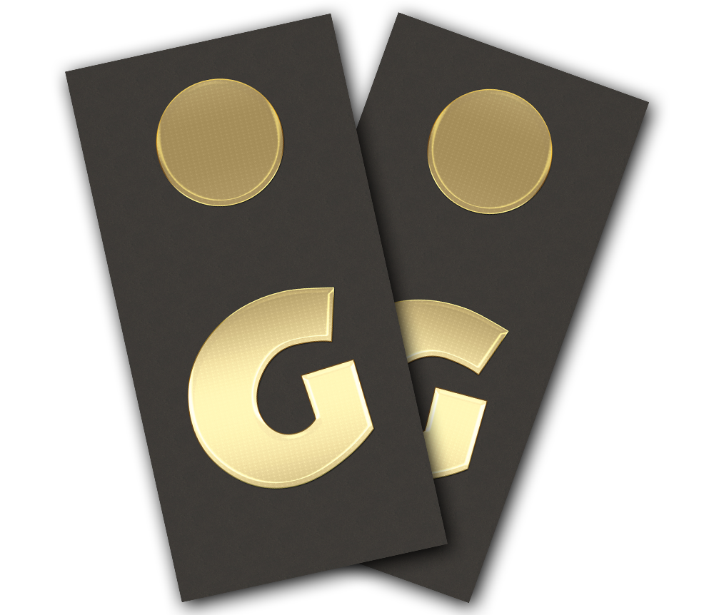 "Monogram Dark Gold Bling" Personalized Cornhole Wrap