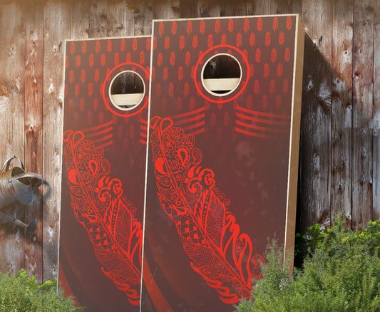 "Native Feather" Cornhole Boards
