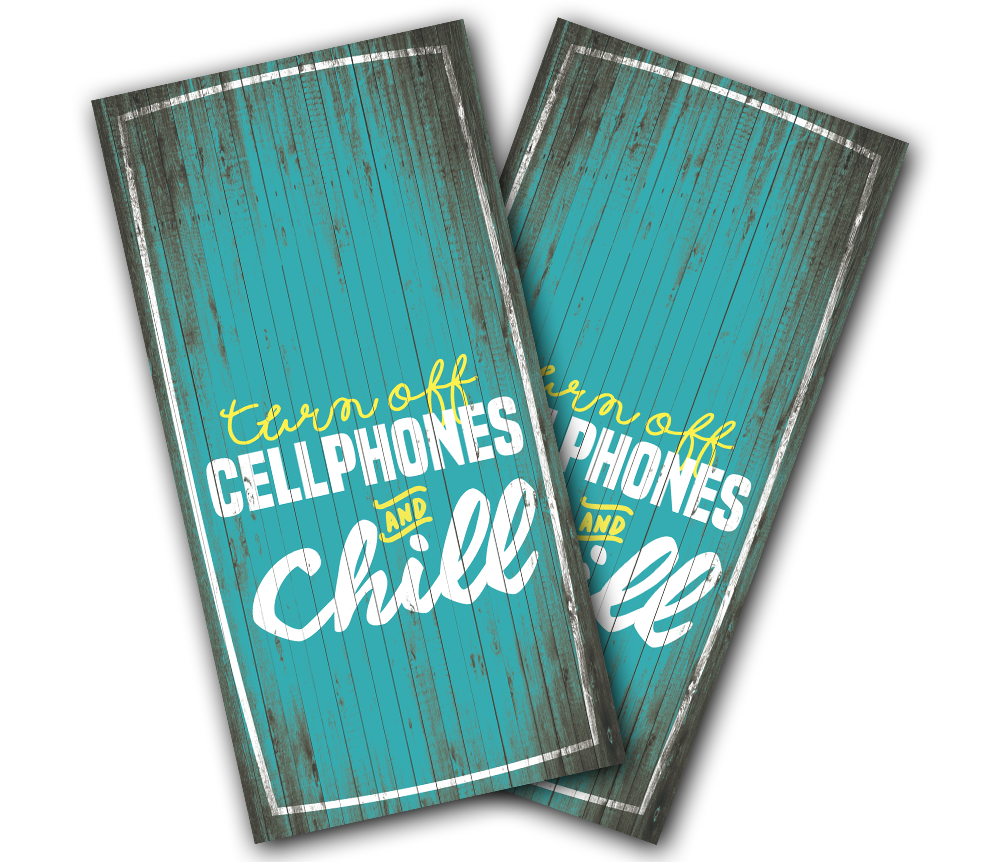 "Turn Off Cellphones" Cornhole Wrap