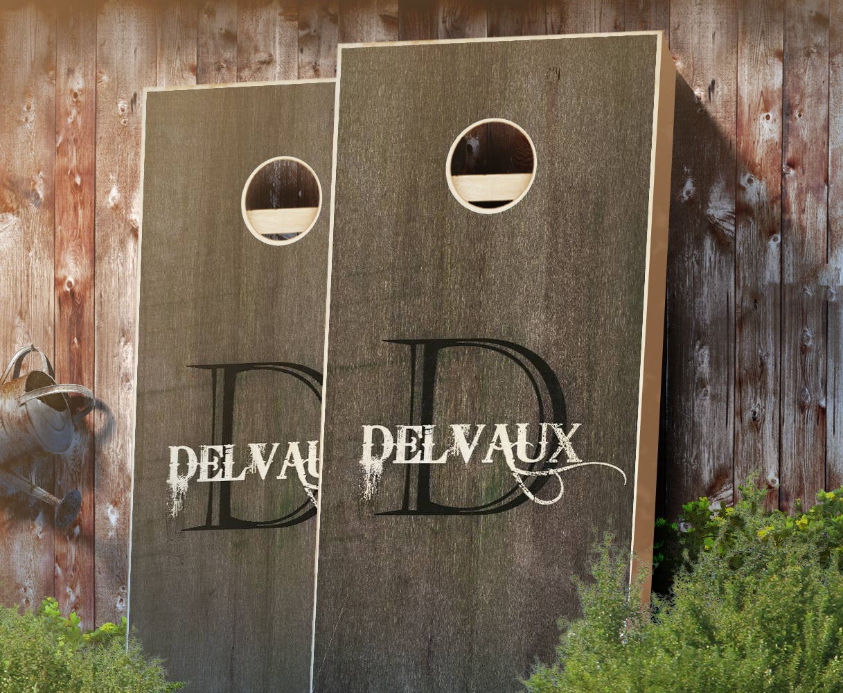 "Southern Gothic Monogram" Stained Cornhole Boards