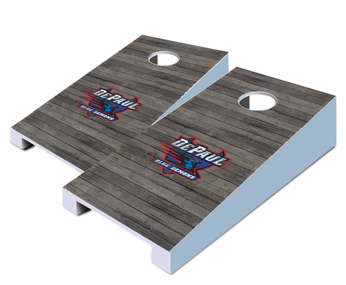 "DePaul Distressed" Tabletop Cornhole Boards