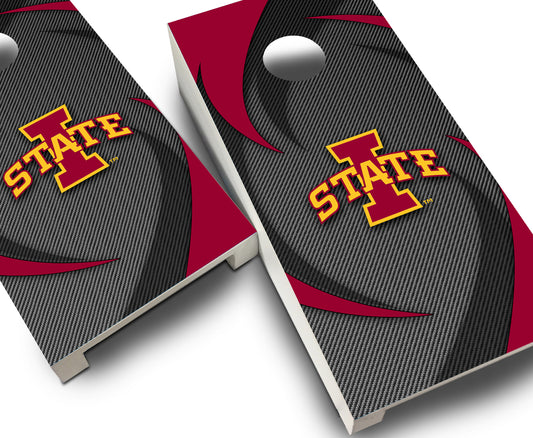 "Iowa State Swoosh" Tabletop Cornhole Boards