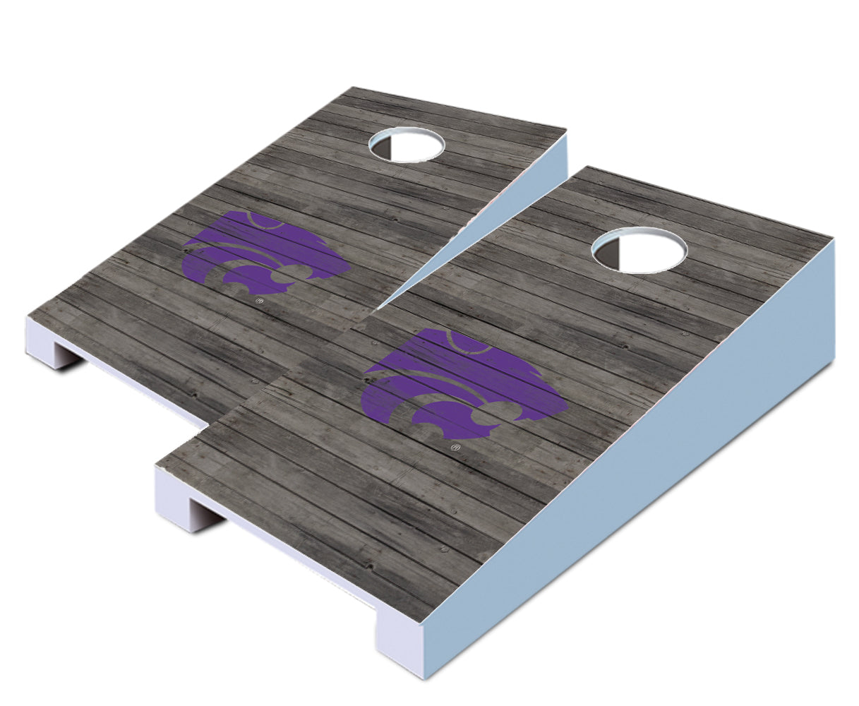 "Kansas State Distressed" Tabletop Cornhole Boards