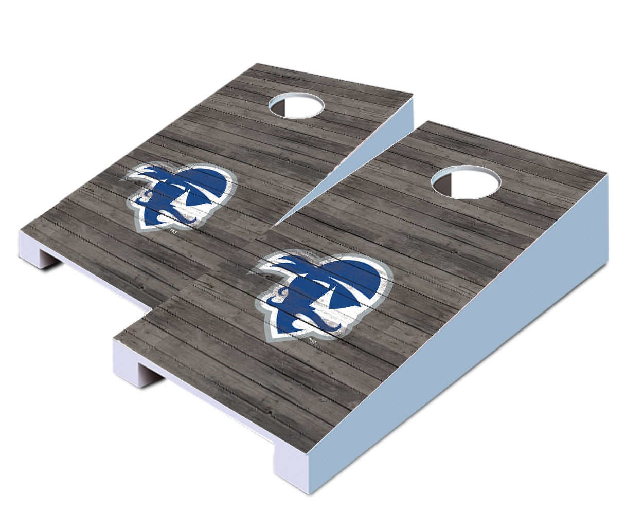 "Seton Hall Distressed" Tabletop Cornhole Boards