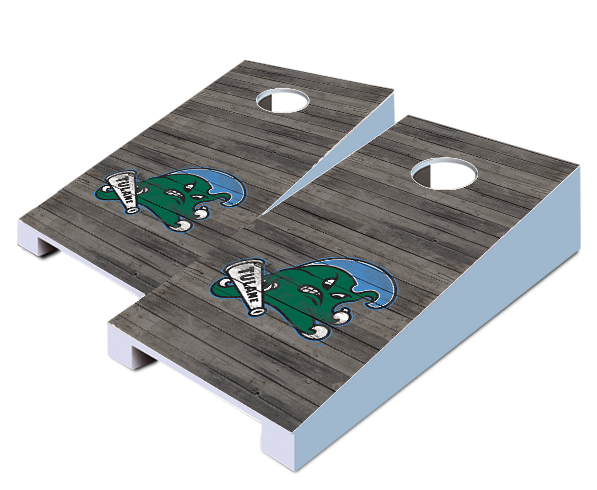 "Tulane Distressed" Tabletop Cornhole Boards