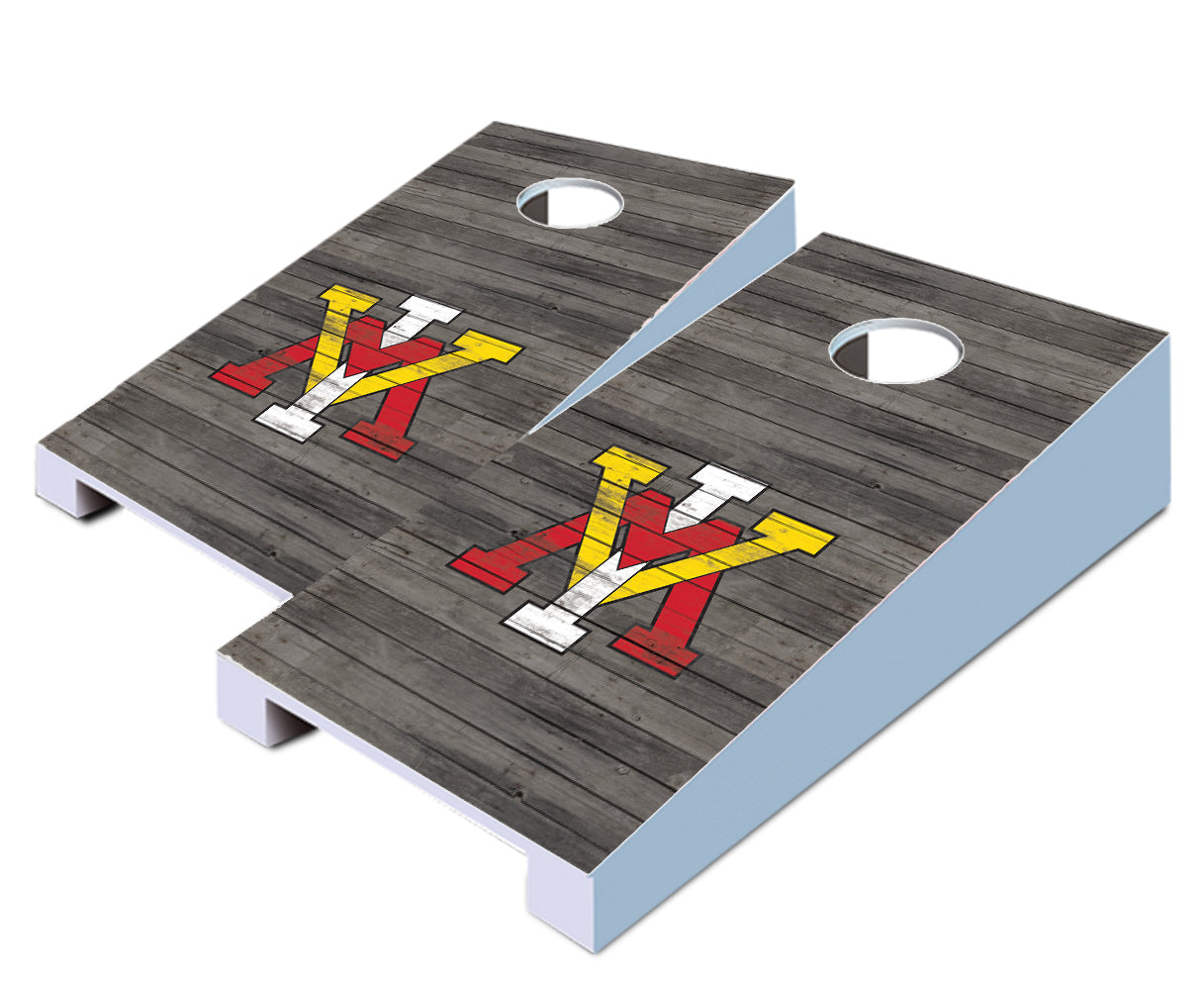 "VMI Distressed" Tabletop Cornhole Boards