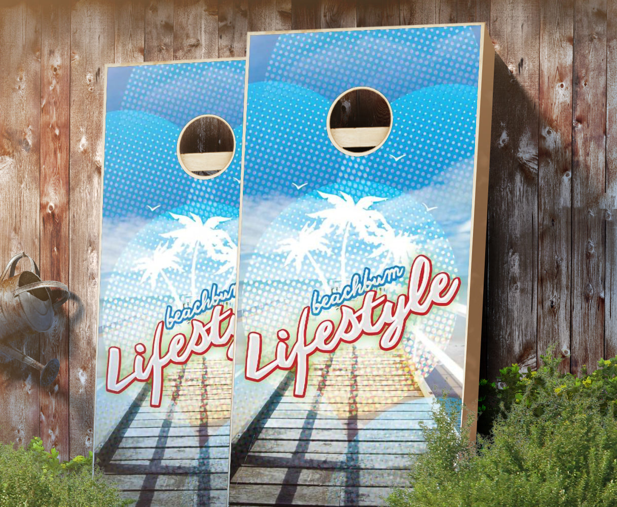 "Beach Bum Lifestyle" Cornhole Boards