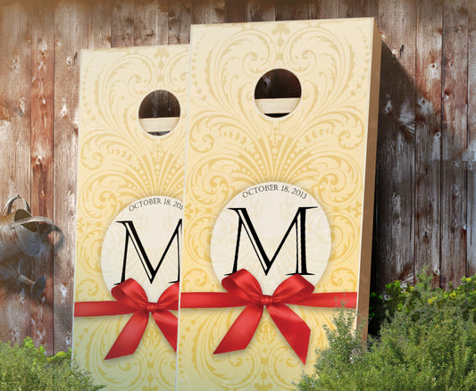 "Bow" Personalized Wedding Cornhole Boards