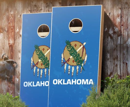"Oklahoma Flag" Cornhole Boards
