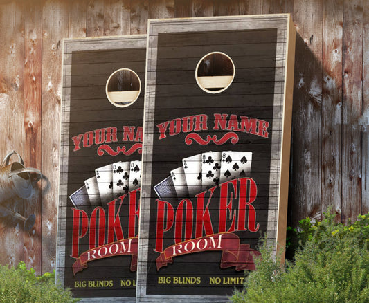 "Personalized Poker" Cornhole Boards