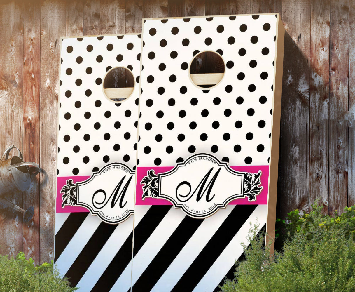 "Ribbon Black" Cornhole Boards