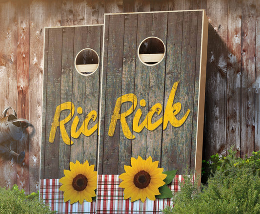"Sunflower Couple" Cornhole Boards