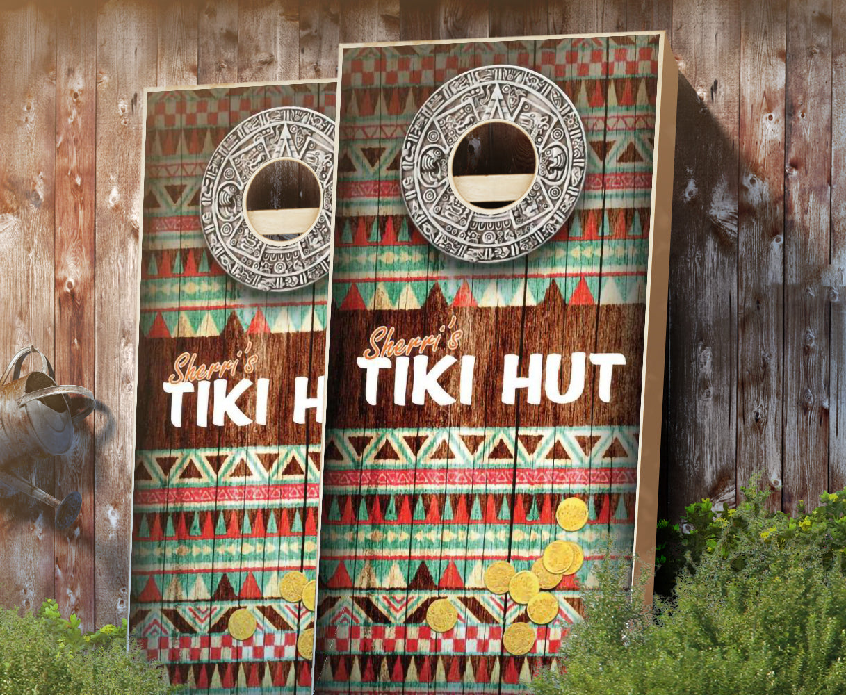 "Tiki Hut" Cornhole Boards