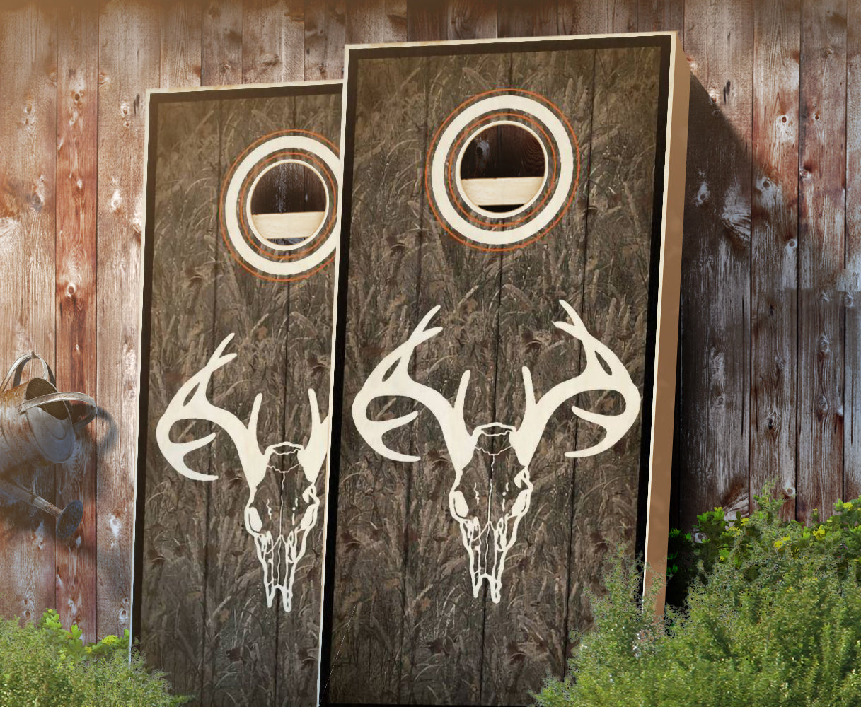 "Camo Skull" Stained Cornhole Boards