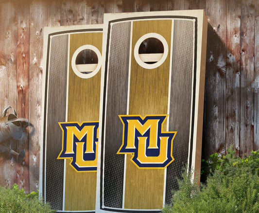 "Marquette Stained Stripe" Cornhole Boards