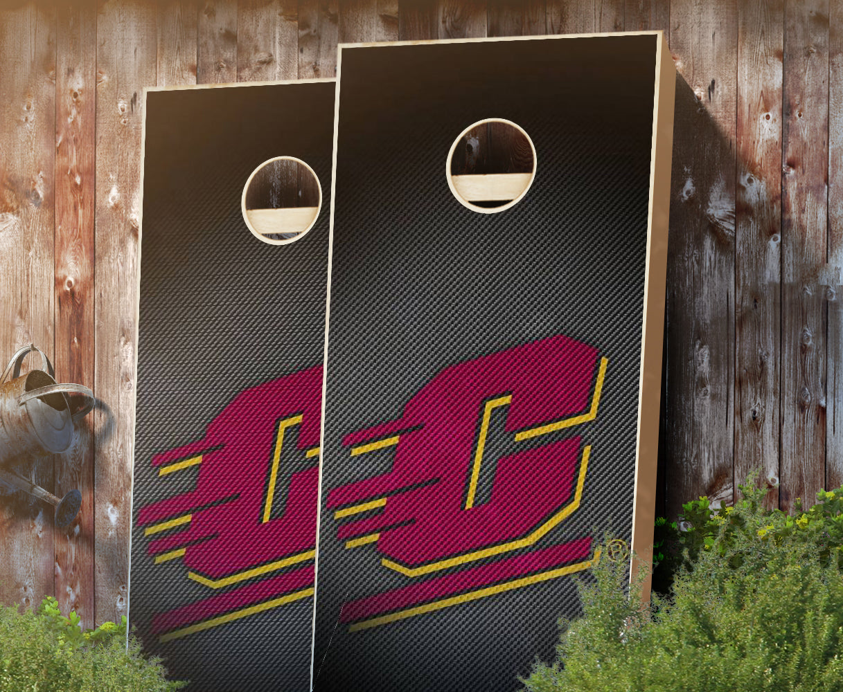 "Central Michigan Slanted" Cornhole Boards