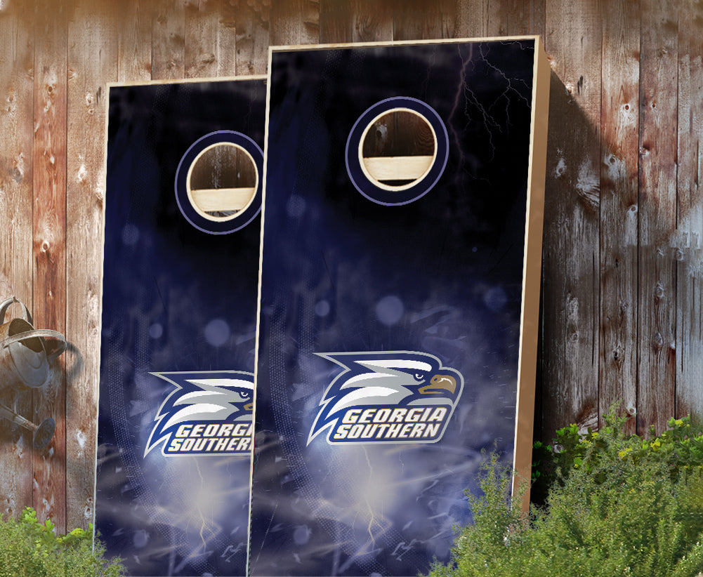 "Georgia Southern Smoke" Cornhole Boards