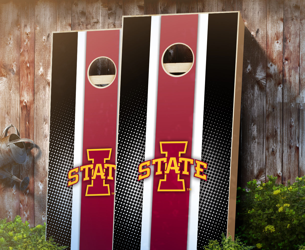 "Iowa State Striped" Cornhole Boards