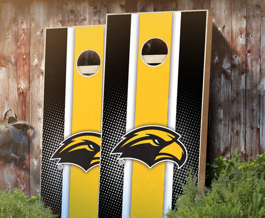 "Southern Miss Striped" Cornhole Boards
