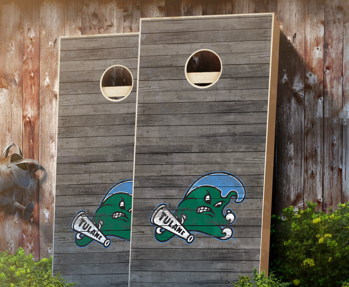 "Tulane Distressed" Cornhole Boards