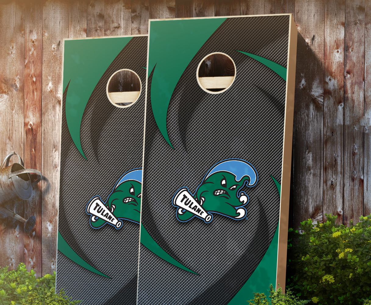 "Tulane Swoosh" Cornhole Boards