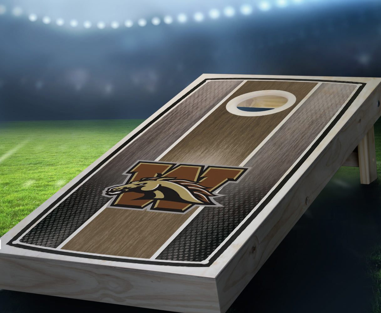 "Western Michigan Stained Stripe" Cornhole Boards