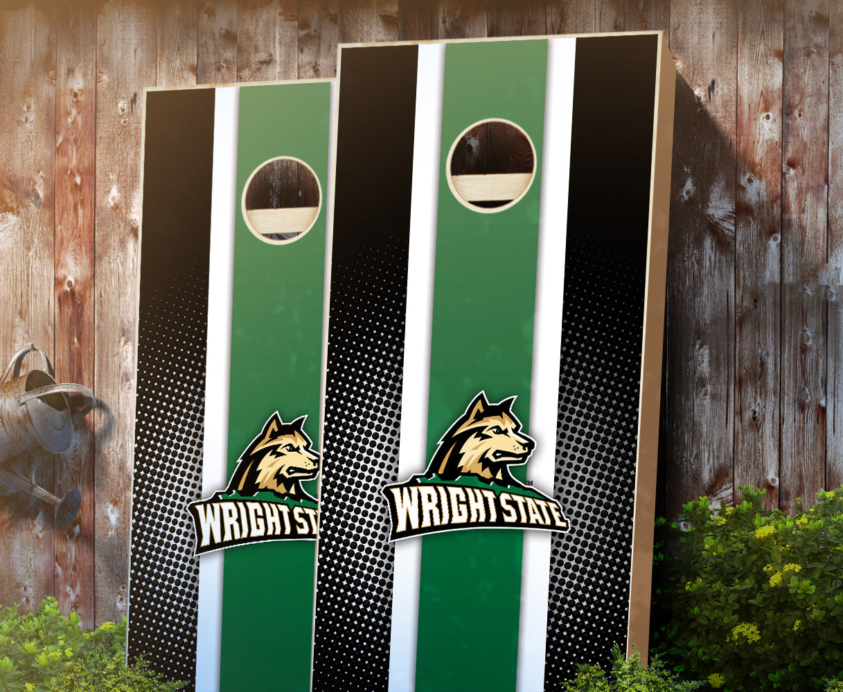 "Wright State Striped" Cornhole Boards