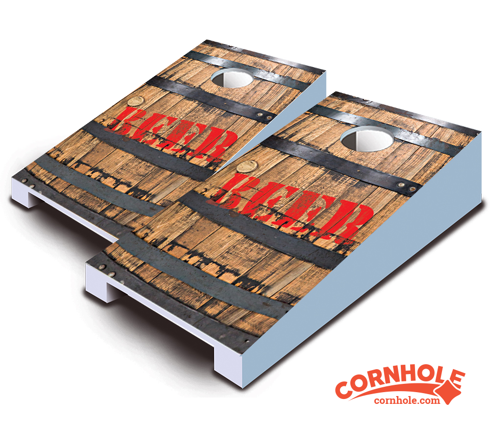 "Beer Barrel" Tabletop Cornhole Boards