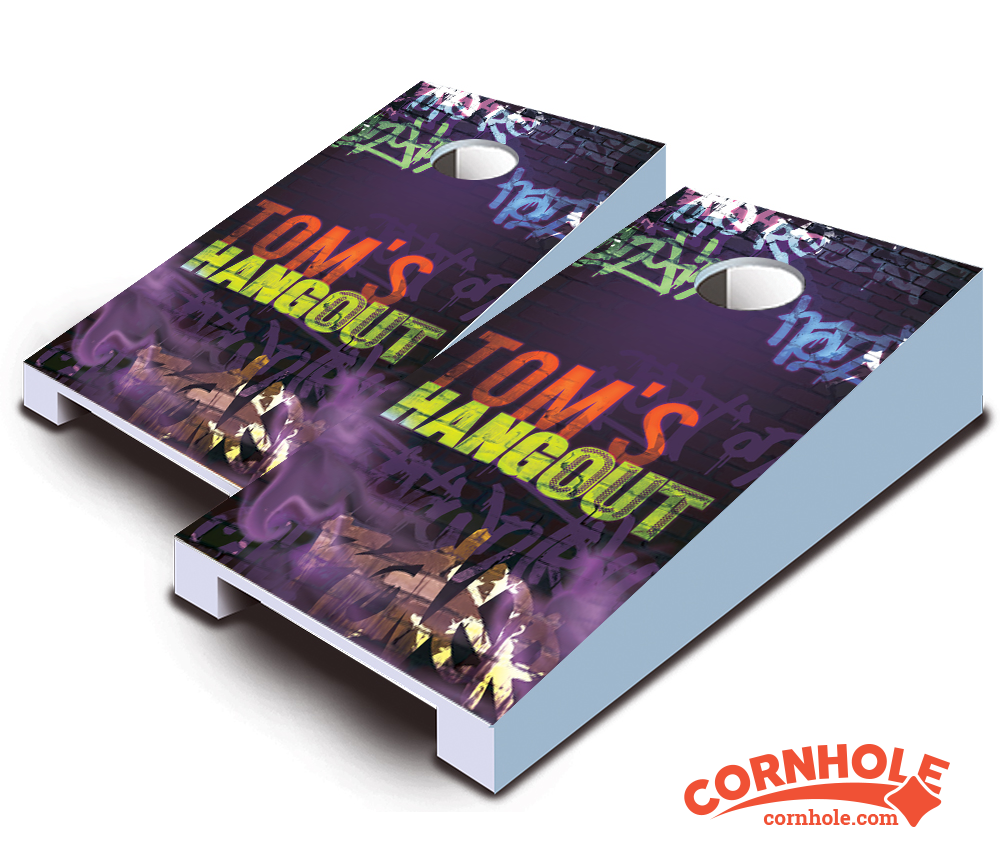 "Blacklight Hangout" Personalized Tabletop Cornhole Boards