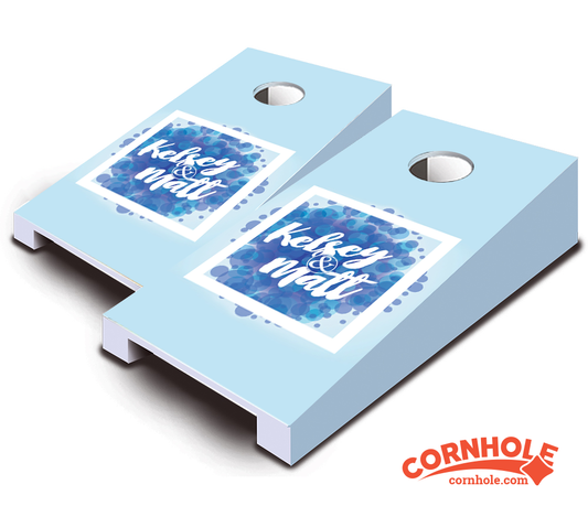 "Blue Vogue" Personalized Tabletop Cornhole Boards
