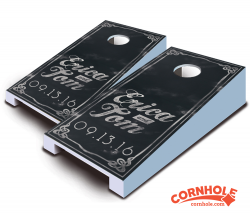 "Chalkboard Wedding Sign" Personalized Tabletop Cornhole Boards