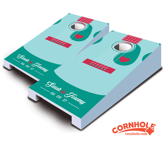 "Guitar Wedding" Personalized Tabletop Cornhole Boards
