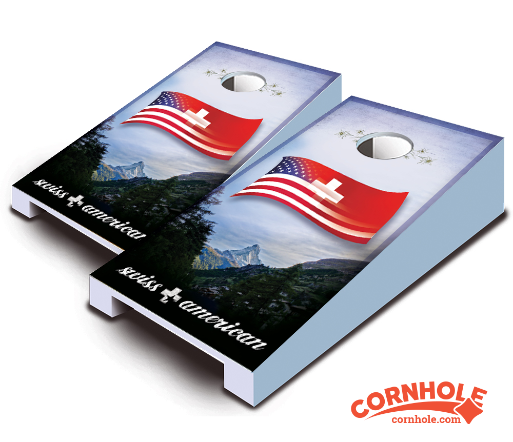 "Swiss American" Tabletop Cornhole Boards