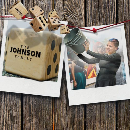 Classic Retro Family Name Lawn Dice Game