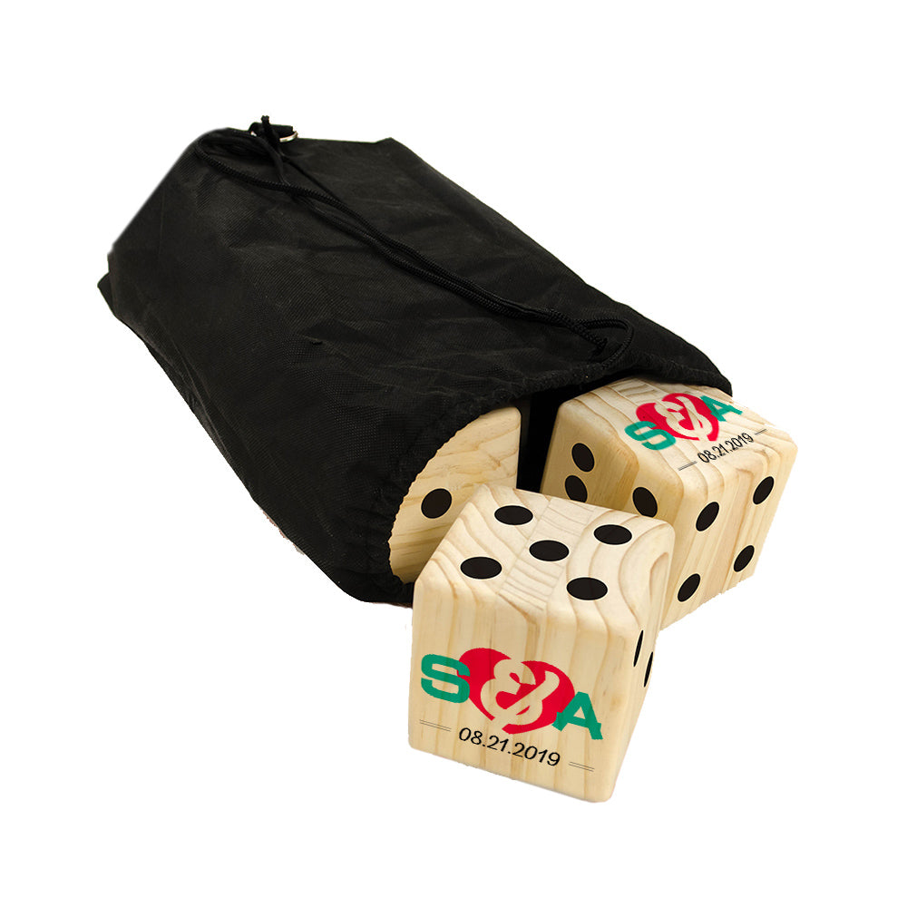 Personalized Wedding Initials and Date Lawn Dice Game