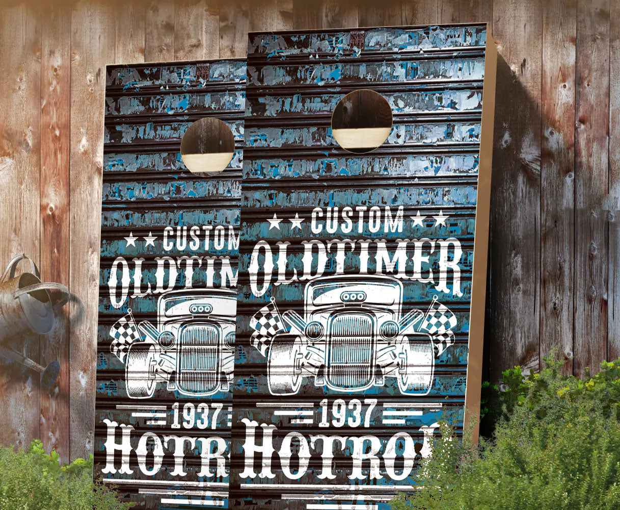 "Custom Old Timer Hotrod" Cornhole Boards