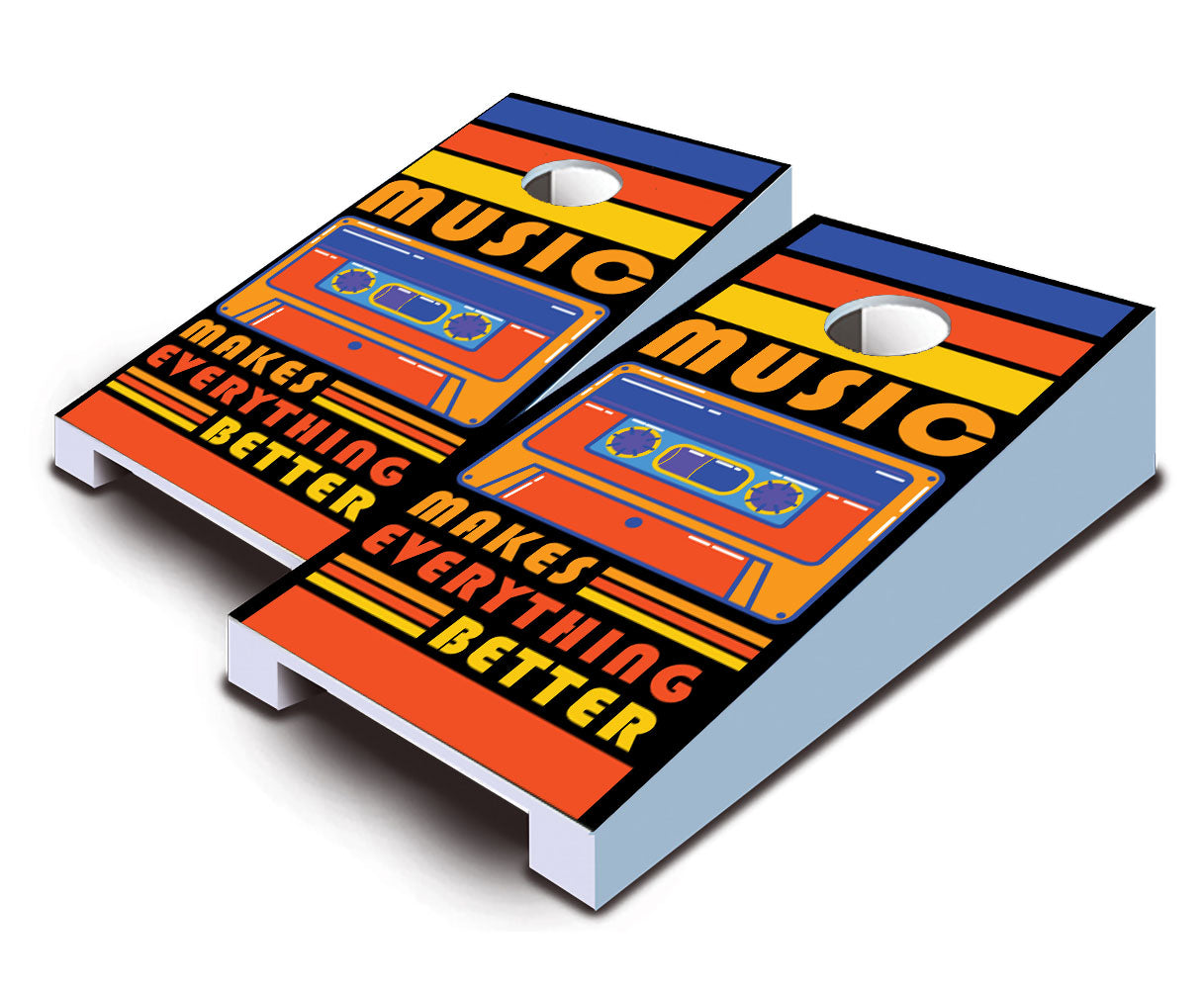 "Music Makes Everything Better" Tabletop Cornhole Boards