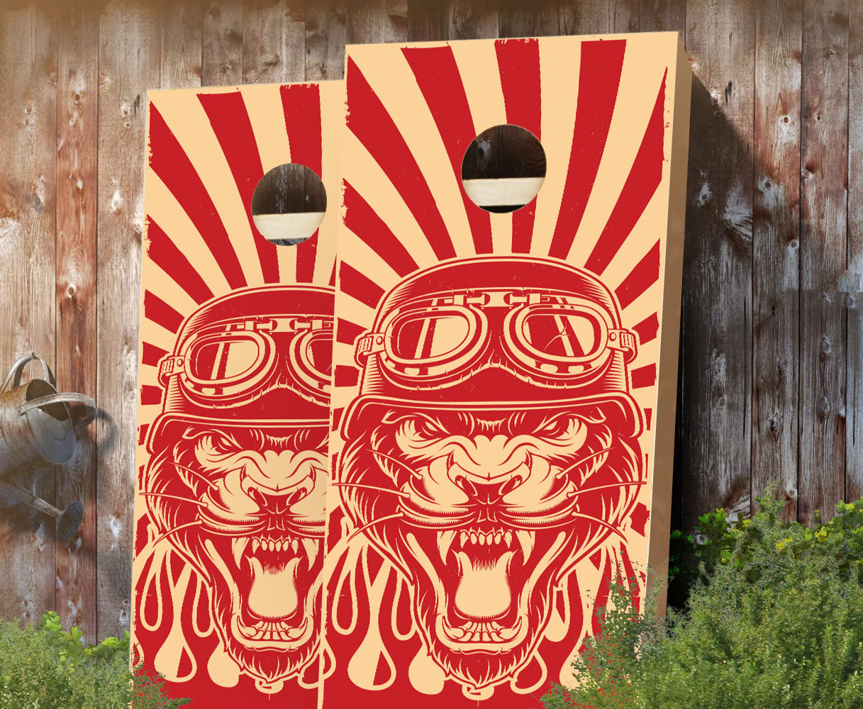 "Tiger Biker" Cornhole Boards