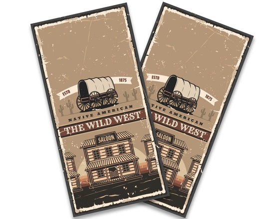 "Wild West Saloon and Wagon" Cornhole Wrap