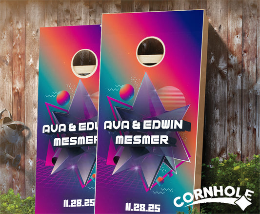 "Y2K Party Club Wedding" Cornhole Boards
