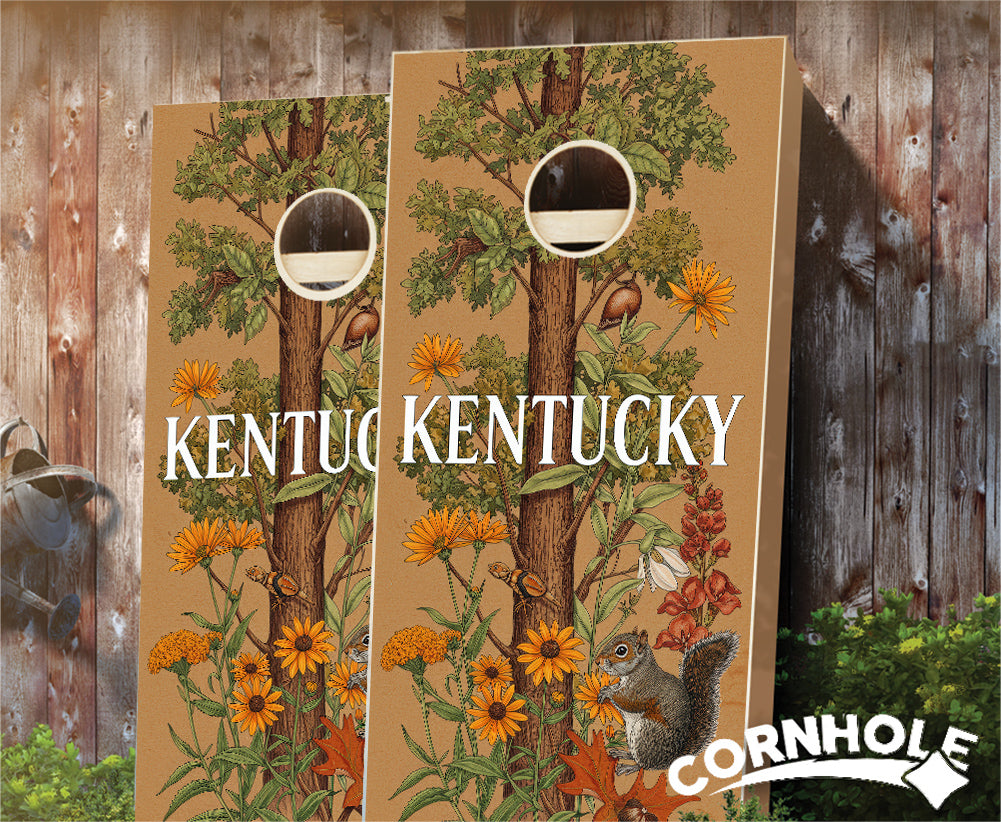 "Kentucky - State Illustration Motif " Cornhole Boards