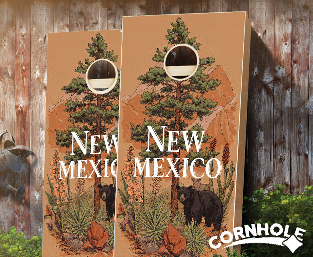 "New Mexico - State Illustration Motif " Cornhole Boards