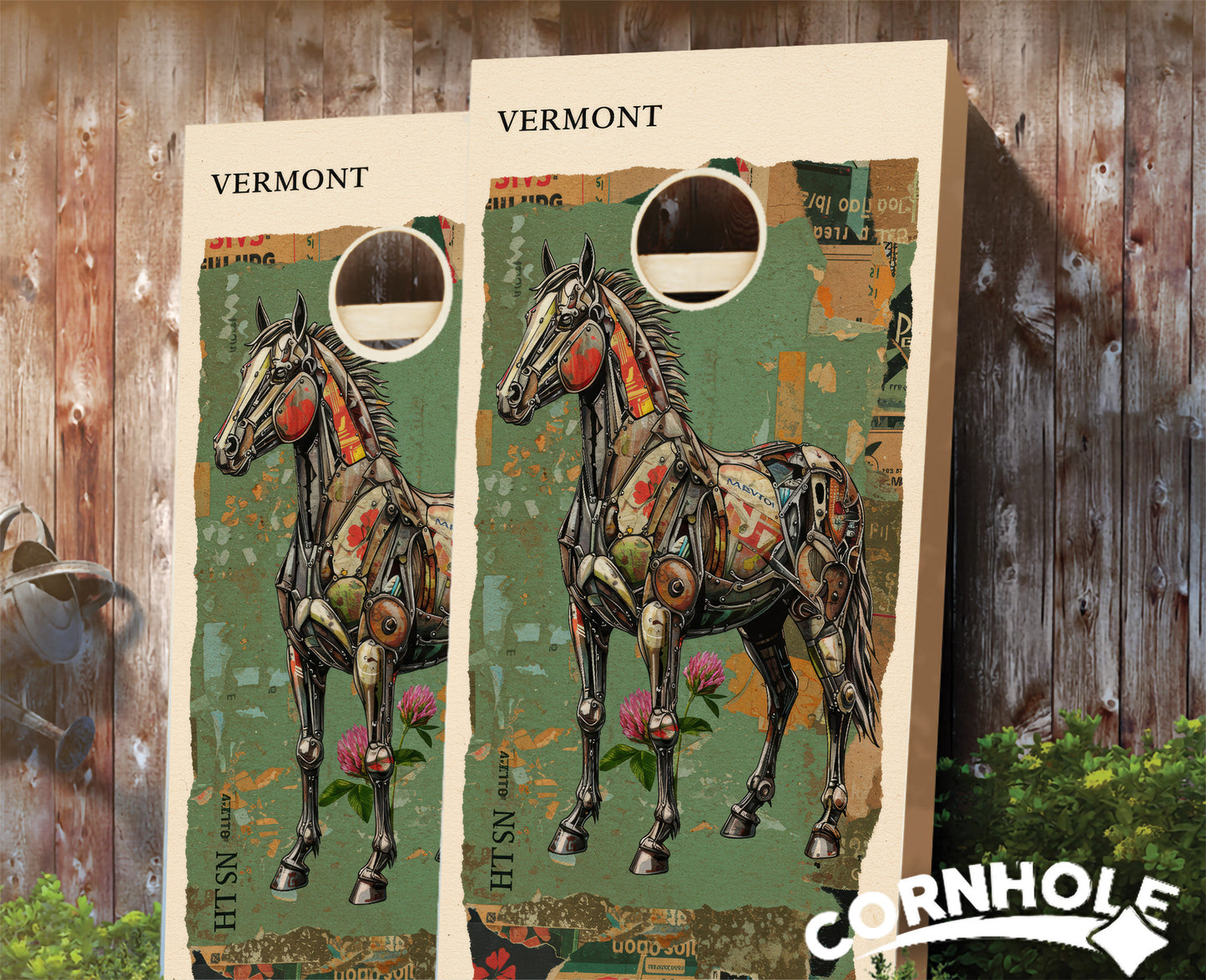 "Vermont - State Mixed Media " Cornhole Boards