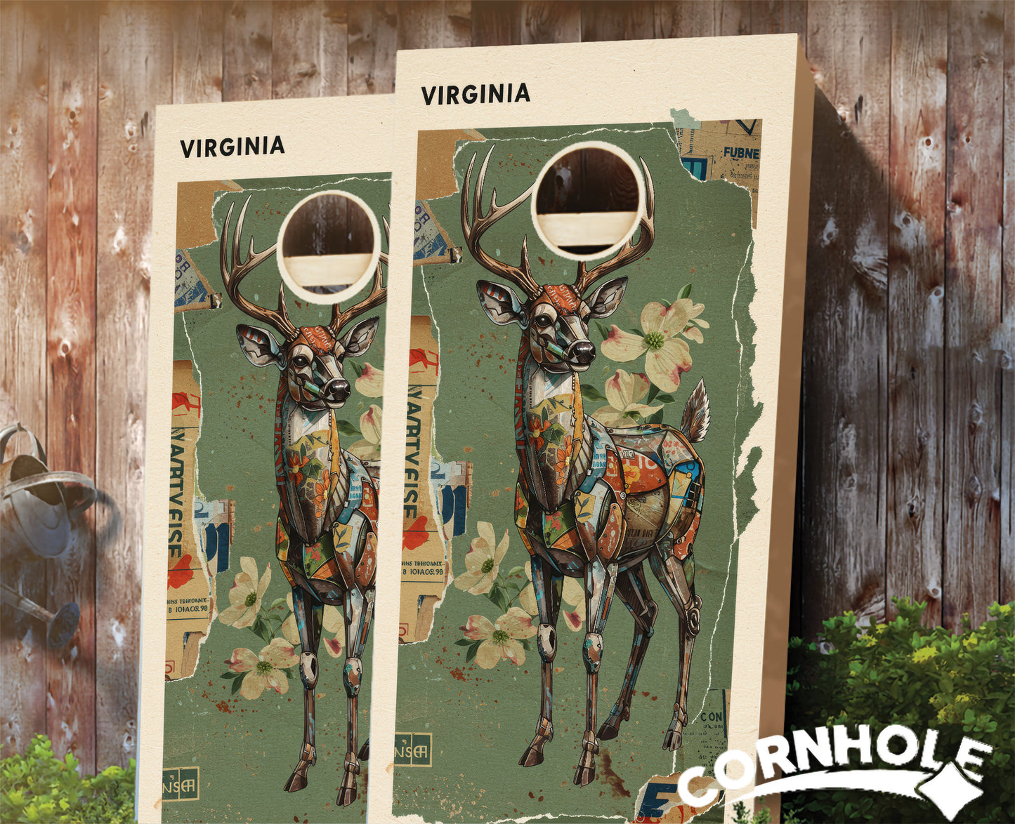 "Virginia - State Mixed Media " Cornhole Boards