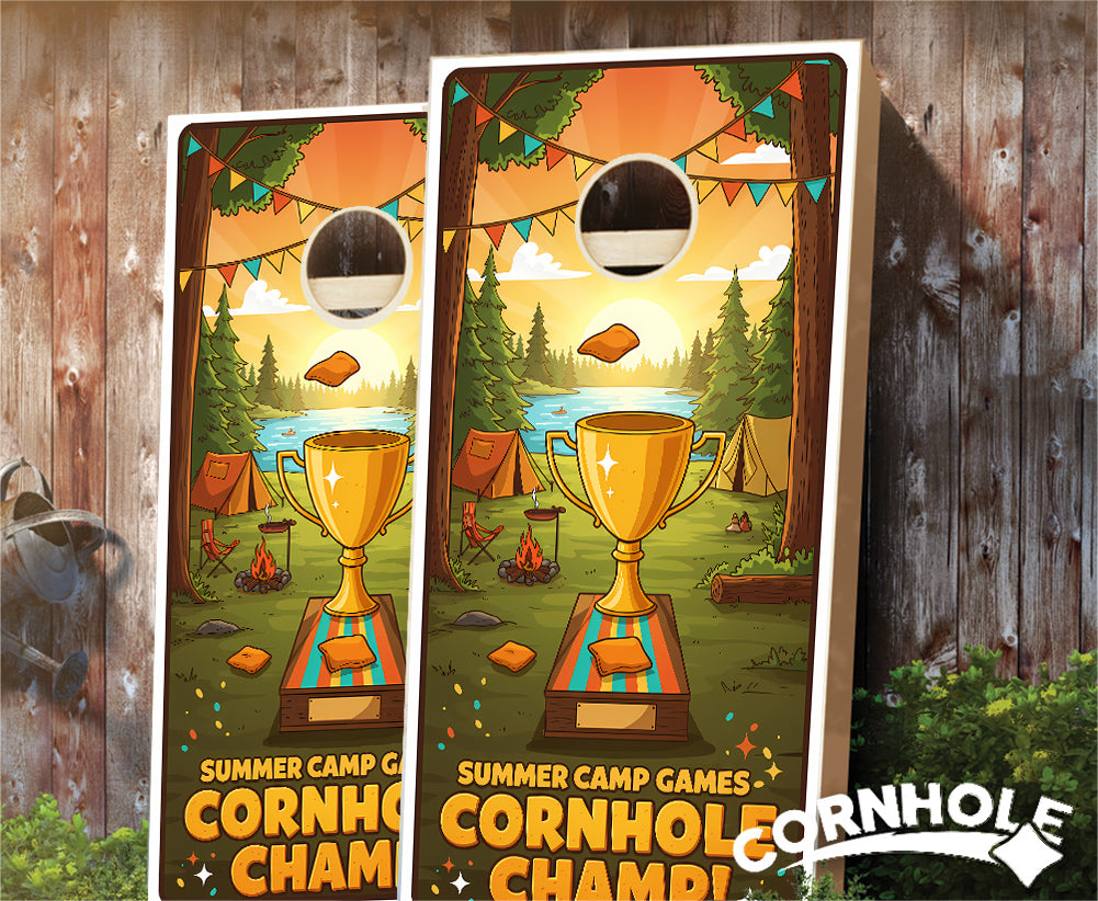 "Summer Camp Games - Cornhole Champ" Cornhole Boards