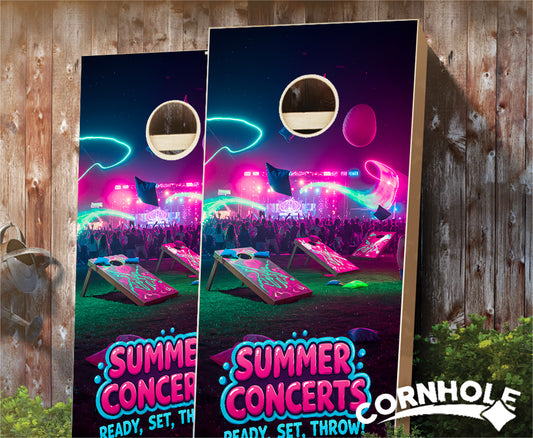 "Summer Concerts - Ready, Set, Throw" Cornhole Boards