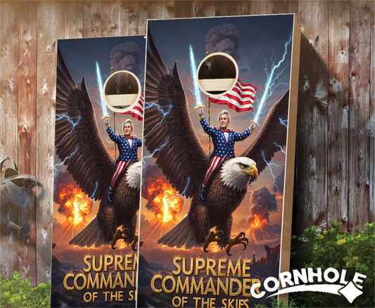 "Supreme Commander of the Sky" Cornhole Boards